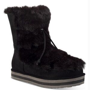 Sun + Stone Womens Remii Faux Suede Fuzzy Winter & Snow Boots Sz 8M